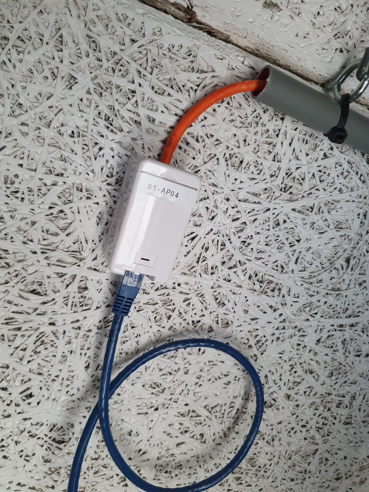 Afmontage van een Cat6 kabel op een opbouwdoosje